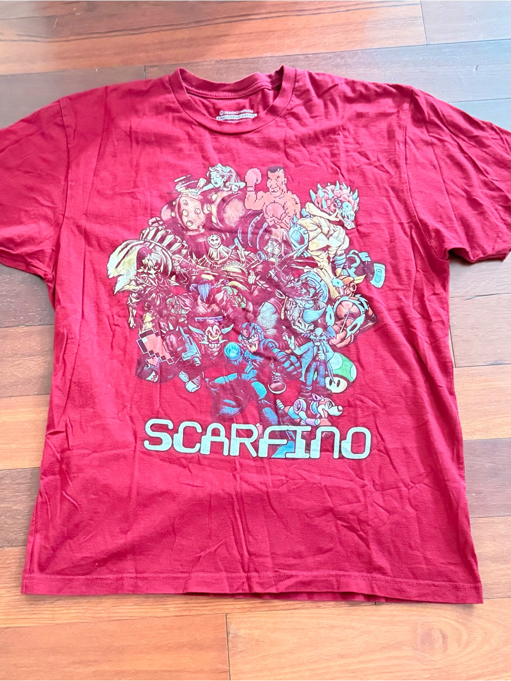 Nintendo Characters Gaming Scarfino Logo Graphics Unisex T-Shirt Size Large